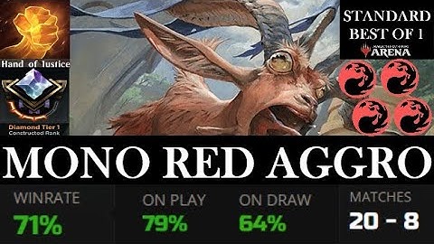 MONO RED AGGRO RDW🔥71% WIN RATE (20-8)🔥MYTHIC RANKED STANDARD BO1 MTG ARENA MURDERS AT KARLOV MANOR