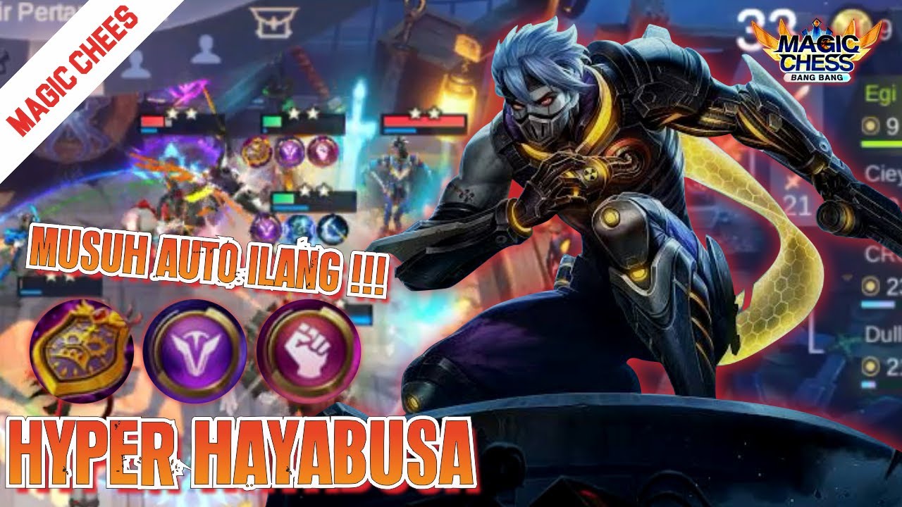 HAYABUSA SUPERHERO 1 VS EVERYBODY 6 SUPERHERO + 6 MECH ERA + 4 SWORDSMAN. MAGIC CHESS MOBILE LEGENDS