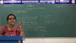 STATISTICS | ll PUC | CH 05 | THEORITICAL DISTRIBUTION - BERNOULLI DISTRIBUTION | S01