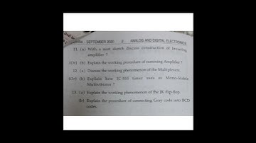 Bsc Analog and Digital Electronics previous question papers 2020,2019,2018 6th sem