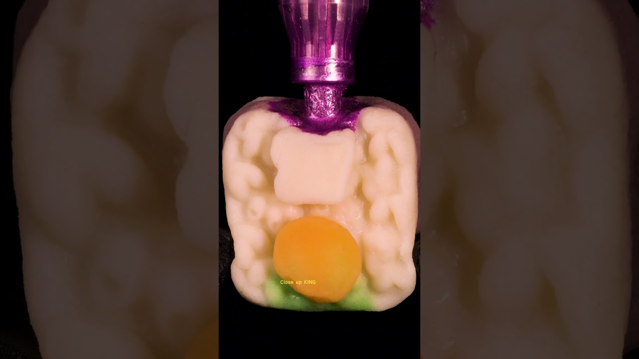 ASMR Jelly sushi vs Glitter pen close-up macro 