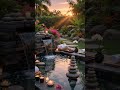 Luxury Sunset Spa Oasis 🌅🕯️ | Relaxing Waterfall Ambience for Sleep, Meditation &amp; Stress Relief