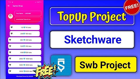 Sketchware Free Fire Dimond TopUp App Swp পোজেক্ট সম্পুর্ন ফ্রিতে নিয়ে নিন 100 % সোএি