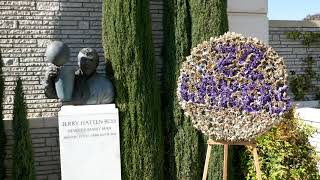 Lakers Jerry Buss Grave Forest Lawn Hollywood Hills Los Angeles California USA March 30, 2021