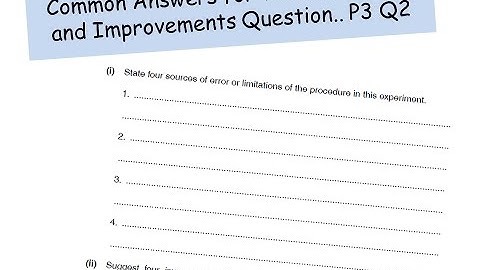 P3 Limitations and Improvements - A level Physics