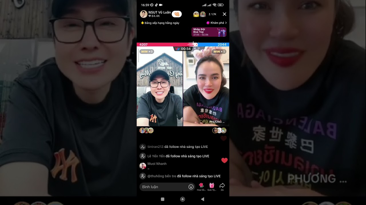 NSUT Vũ Luân và Hoa Hậu Phương Lê livestream với nhau