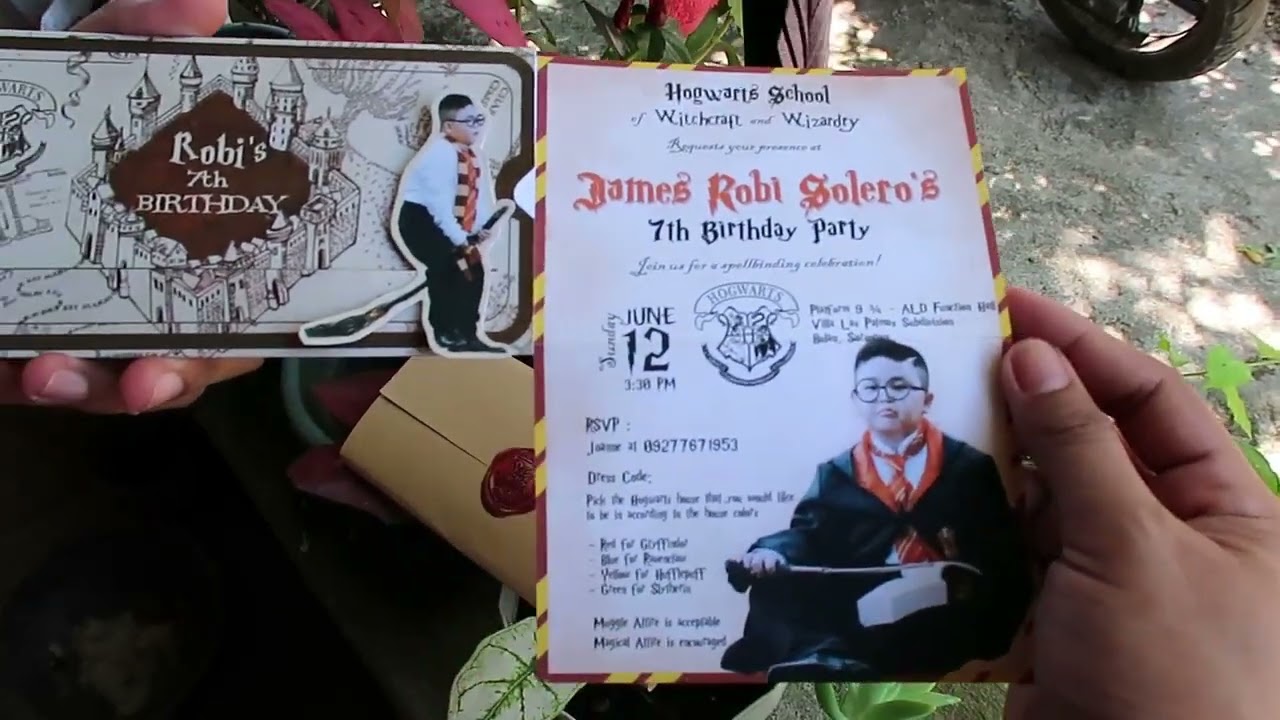 Harry Potter inspired invitation | sliding invitation