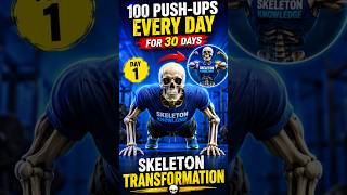 I Did 100 Push-Ups Every Day for 30 Days... as a Skeleton! 💀🔥 #pushups #gym #100pushups #challenge