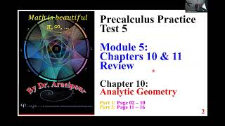 Famous 2025 Sp PreCalc Module 5 Chapter 10 Analytic Geometry Part 1 Net Worth