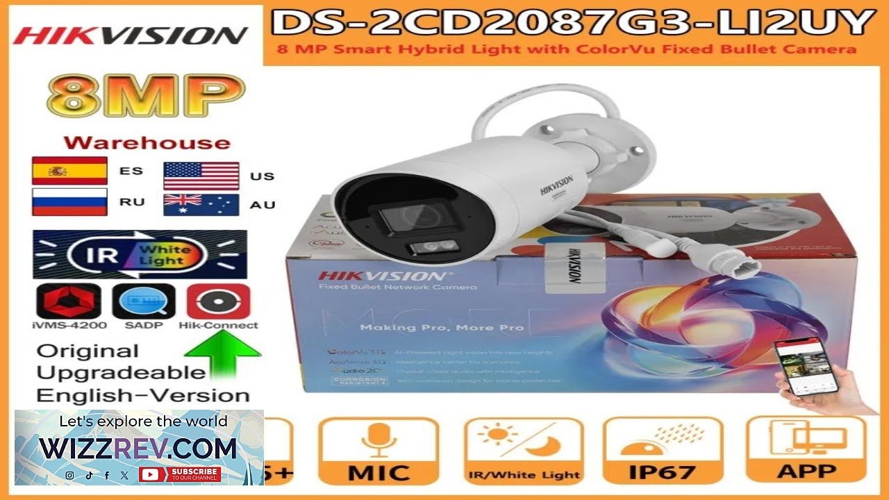 IP-камера Hikvision 8MP DS 2CD2087G3 LI2UY Smart Hybrid Light ColorVu со встроенным двойным микро...