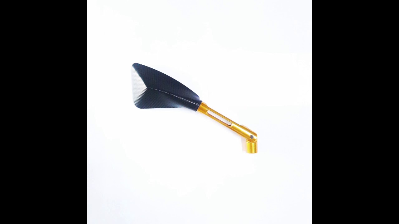 ESPELHO RETROVISOR AWA UNIVERSAL ARROW CAPA PRETA COM HASTE DE ALUMINIO DOURADO