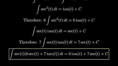 Find the general indefinite integral Use C for the constant of integration sec(t)(6sec(t)+7tan(t))dt