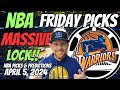 Huge nba lock nba picks today 452024  free nba picks predictions  sports betting advice