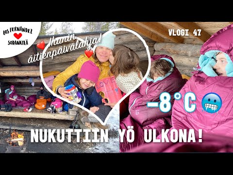 NUKUTTIIN YÖ ULKONA - RETKI KIILOPÄÄN SIVAKKAOJALLE! #vaihtovuosisodankylässä vlogi 47