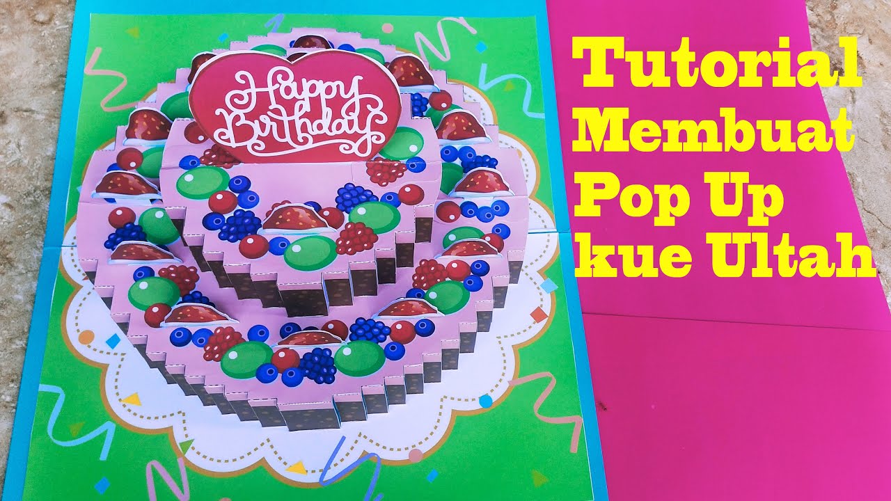 Membuat kartu ulang tahun 3d / Tutorial cara membuat pop