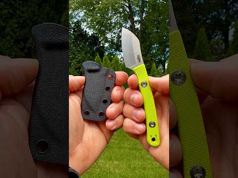 Hellbender Blade Co. Newt Toxic Yellow G10 Satin Magnacut Kydex Sheath! Traditionalpocketknives.com
