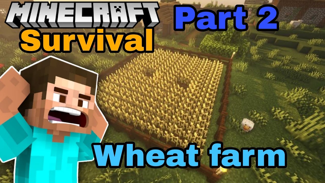 I BUILD MY FIRST WHEAT FARM IN MINECRAFT SURVIVAL SERIES || PART 2 ...