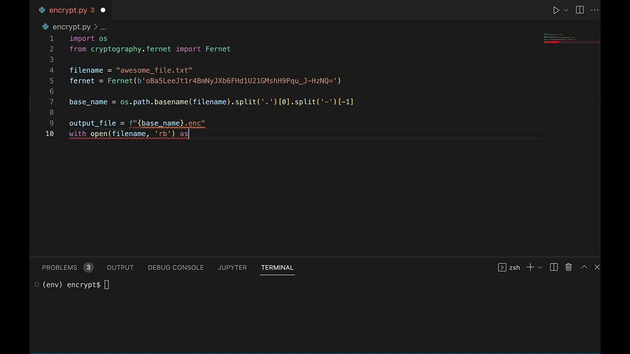 How to Encrypt a File Using Python Under 60 Seconds! #shorts - YouTube