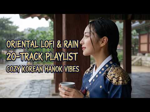 Rainy Hanok Oasis ☕ Cozy Oriental Lo-fi & Rain Sounds for Deep Focus, Studying, and Sleeping