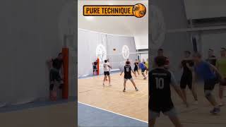 HIGH REACH NO JUMP SPIKE IN AMATEUR VOLLEYBALL MATCH