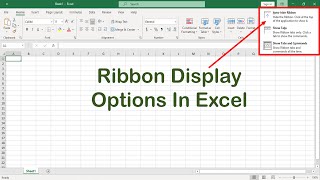 Ribbon Display Options In Excel | Advanced Excel | MS Excel | Excel Formula Excel Job Interview