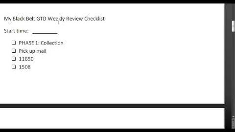 How To Do A GTD Weekly Review