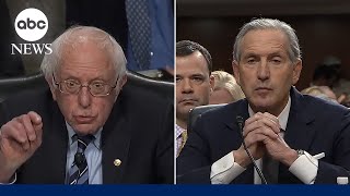 Senator Bernie Sanders grills former Starbucks CEO on response to union push | ABC News