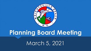 Planning board Meeting - March 2, 2021