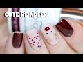 REINDEER &amp; CANDY CANE NAIL ART | Easy Christmas Nails