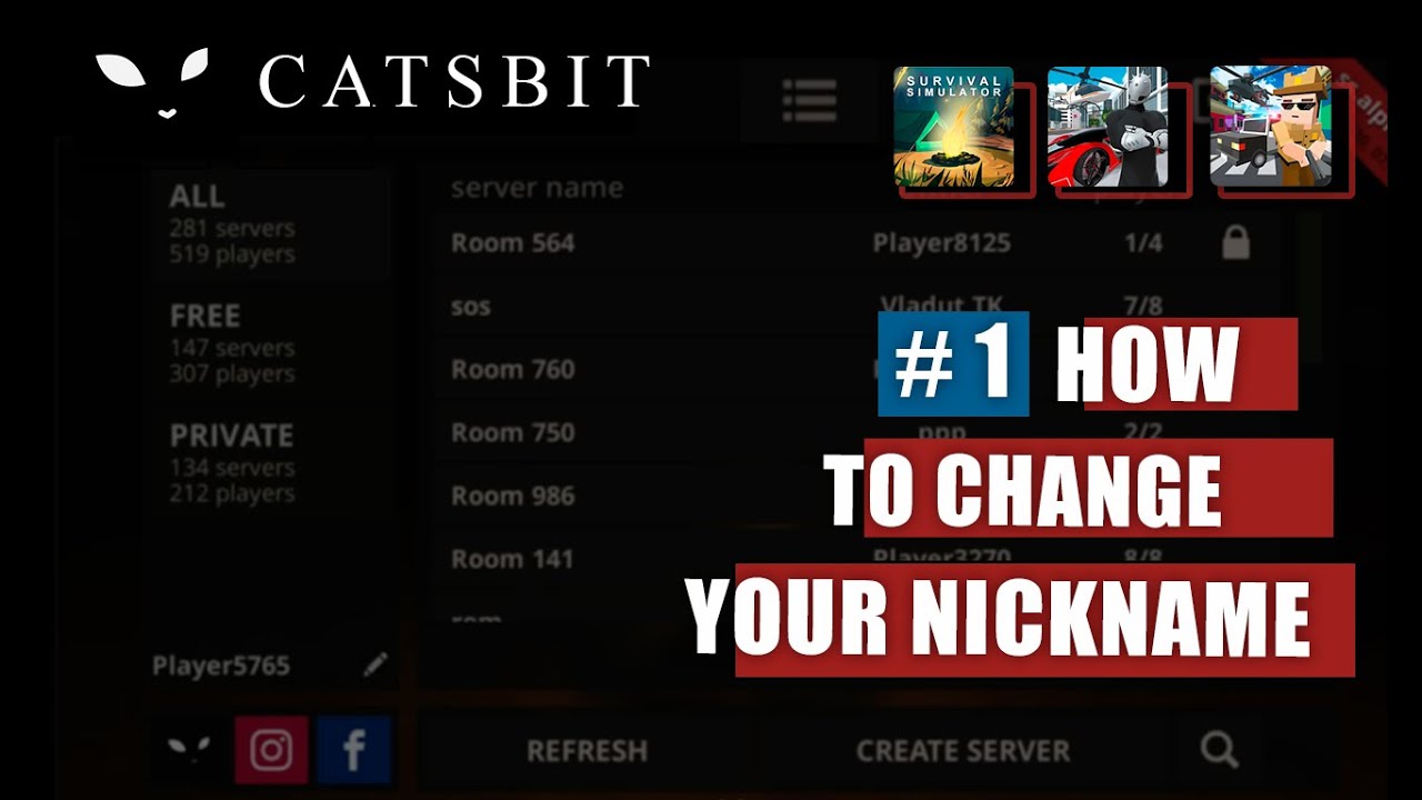 FAQ: How to change your nickname? ► Survival Simulator, Cubic Sandbox, Sandbox 3D by Catsbit Games