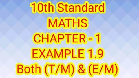 10th standard Maths Example 1.9 | Chapter - 1 Relations and Functions | learn mathematics easily