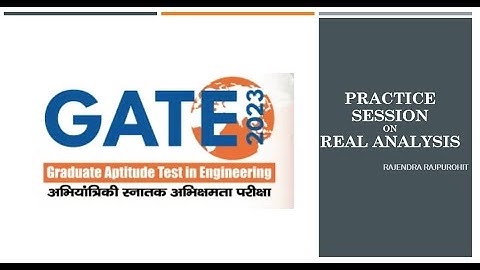 Practice Session for GATE Mathematics | Real Analysis | Rajendra Rajpurohit