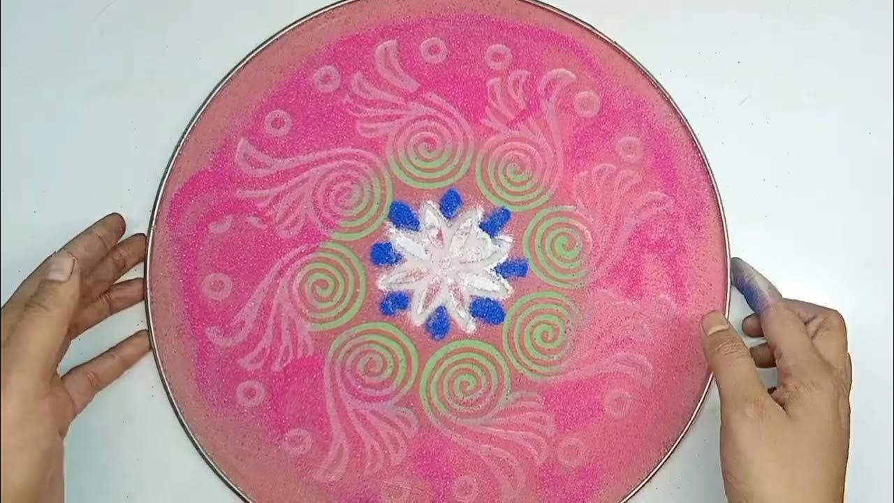 Rangoli designs using stencil How to make rangoli with stencil tool 