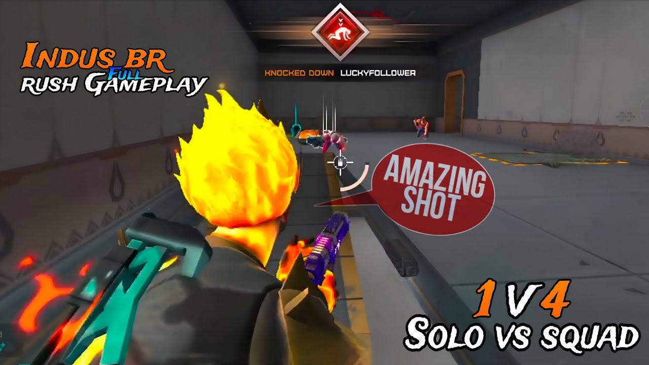 INDUS BR 1vs4 FULL RUSH! UNSTOPPABLE SOLO vs SQUAD Gameplay 😱🔥 