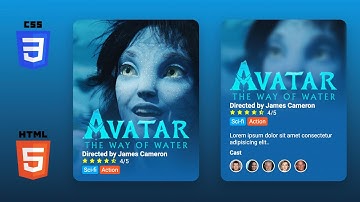 Avatar | Movie Card UI Design in Html & CSS Website Step by Step