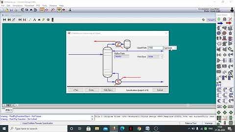 Simulation of binary Distillation using Unisim.