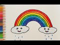 How to draw rainbow with cloud | Easy drawing rainbow for kids l Step by step drawing rainbow 🌈