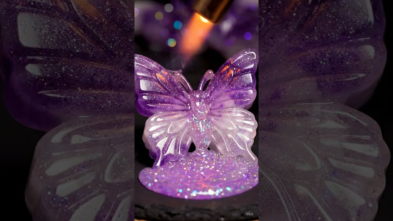 🔮 Ultra-HD 8K Cinematic ASMR Macro Prompt – Melting Crystal Butterfly Wax