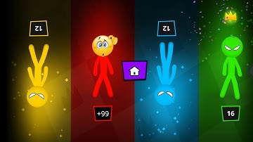 Stickman party 1 2 3 4 players, mini games gameplay android iOS. Part 1.