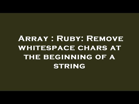 Array : Ruby: