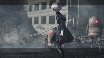 Nier: Automata Route C - Loss: 2B Flight Unit Top Down Shoot 