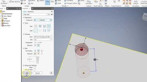 Introduction to Inventor 1:2 basics sketching, extruding, creating holes