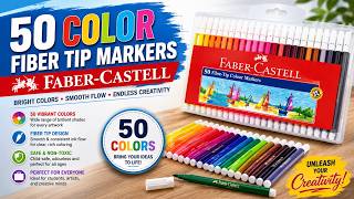 Faber-Castell Premium Fibre-Tip Colour Markers: Pack of 50 Vibrant Art & Sketching Pens