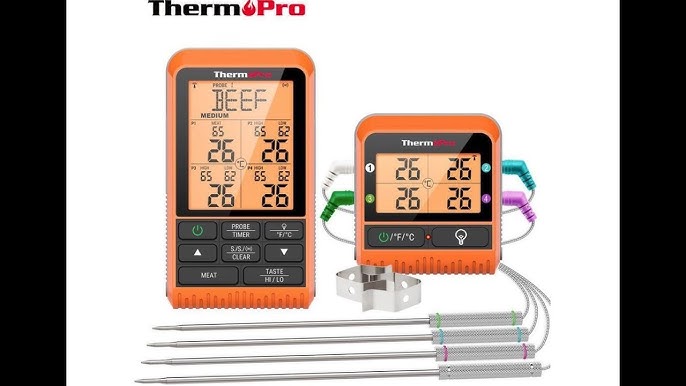 TS-TP40-B 4 Probes Digital Kitchen Oven Thermometer Timer Wireless