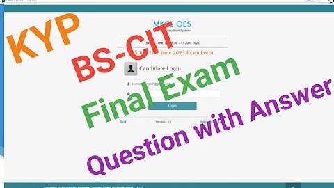 KYP COURSE FINAL EXAM QUESTION||BS-CIT FINAL EXAM QUESTION WITH ANSWER