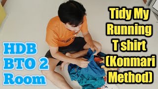 HDB BTO 2 Room Tidy My Running T shirt (Konmari Method) by Singapore youtuber screenshot 4