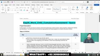 Exp25_Word_Ch02_CumulativeAssessment - Space | Word Chapter 2 Grader Cumulative - Space | Word Ch02