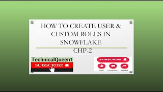 #2 | HOW TO CREATE USER & CUSTOM ROLES IN SNOWFLAKE  CHP-2  | User and Roles Creation in Snowflake