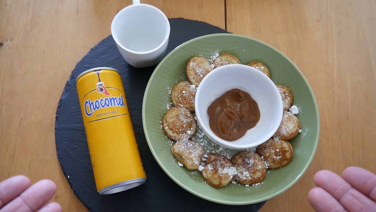 Dutch Food Taste Test – Poffertjes (Dutch Pancakes) & Chocomel – Food ...