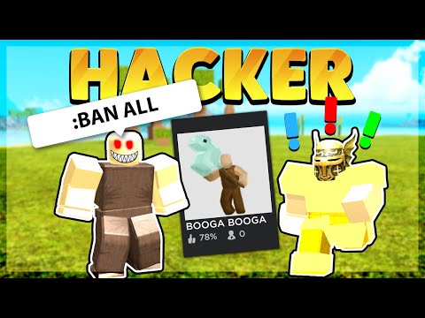 God Player Vs Hacker On Booga Booga Roblox Youtube - roblox booga booga hacker vs god